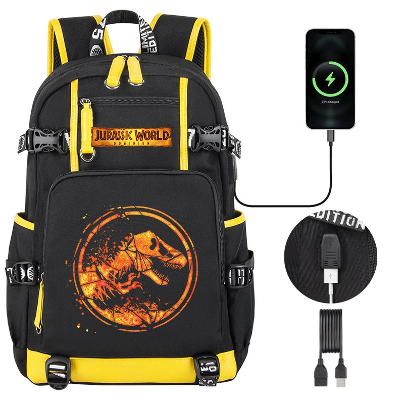 Parque Jurásico de Magma niños, mochilas escolares con carga USB gran capacidad, mochila escolar para adolescentes| | AliExpress