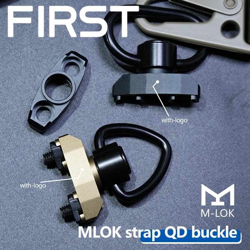 Tactical 1.25 Sling Loop Mount Adapter Fit MLOK Rail Shoulder Strap Quick Release Button Airsoft 360 Degree QD Swivel Base