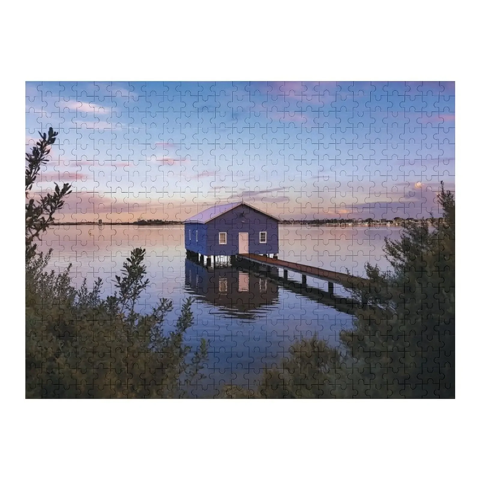 Perth Blue Boathouse at Sunset Jigsaw Puzzle Works Of Art Personalised Toys Personalized Wooden Name Puzzle princess diana on her wedding day 1981 jigsaw puzzle personalized gift married works of art puzzle