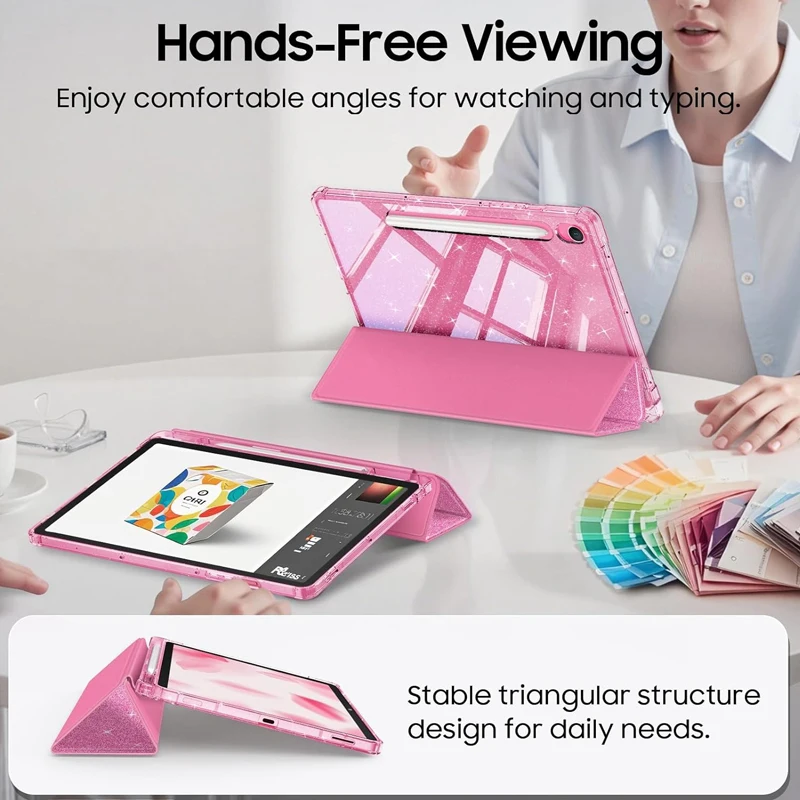 Elegant Sparkling Tablet Case with Pencil Holder