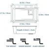 Black Waterfall Kitchen Sink Drop in Single Bowl Stainless Steel Bar Sink with Cup Washer Sinks, Topmount Workstation Kitchen 3