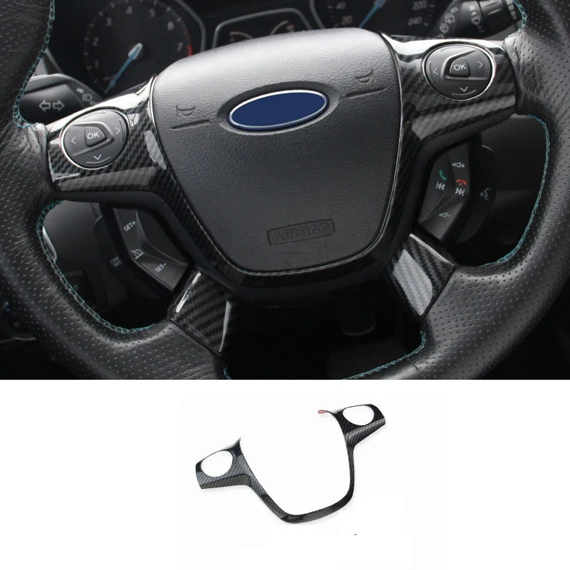 

Carbon Fiber Car Steering Wheel Button Cover Trims for Ford Kuga Escape 2013 2014 2015 2016 Accessories Auto Kit Modify