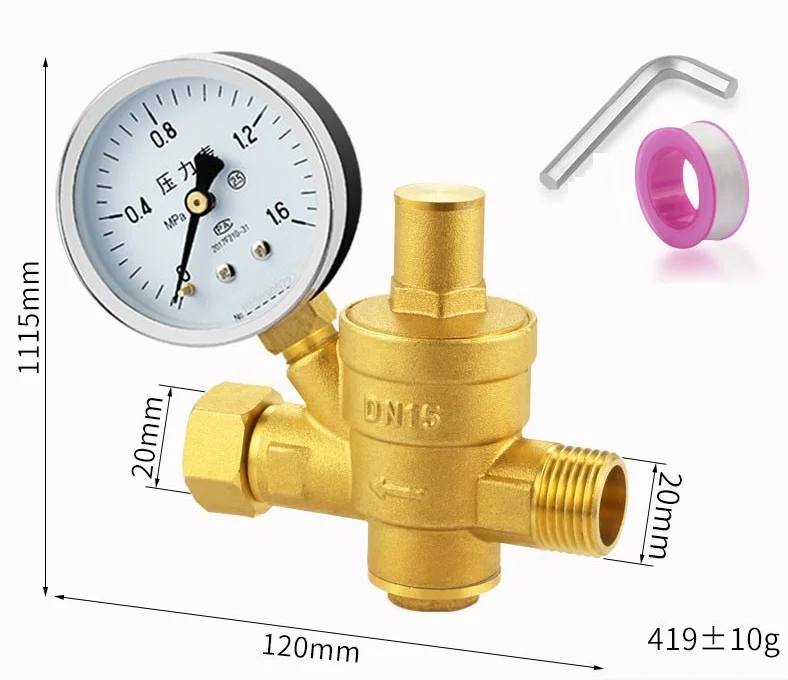 

Водоочистители уменьшают давление, трубопроводный Соединитель с манометром