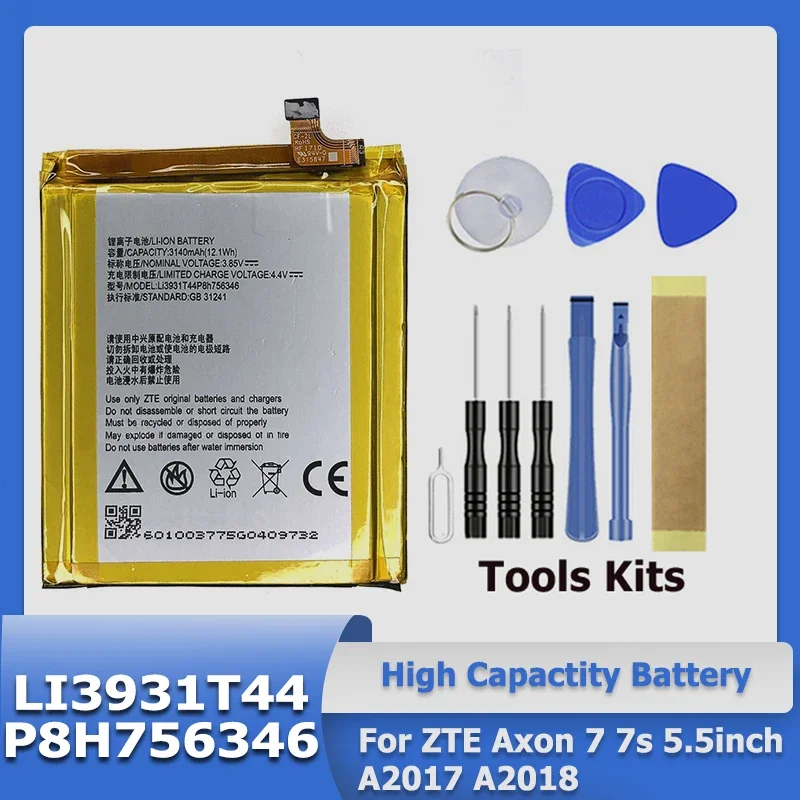 

XDOU High Quality LI3931T44P8h756346 Battery For ZTE Axon 7 5.5inch A2017 Batter + Free Tools