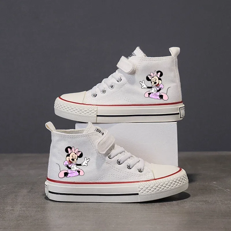 Girl Boys Kids disney Mickey Mouse Clubhouse High-top Low shoes Love Canvas Shoes Casual Cartoon comfort Children Print Shoes 70 1