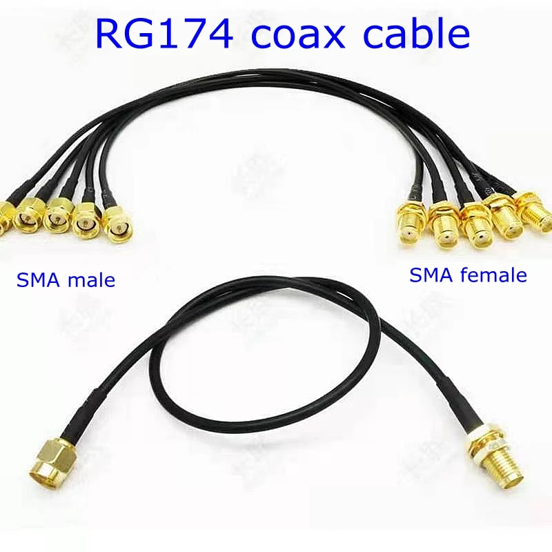 Sma Macho Sma Fêmea Conector Sma Macho Ângulo Reto Cabo de Extensão Fio de Alimentação de Cobre para Placa de Rede Coaxial Antena Rg174 Rg174