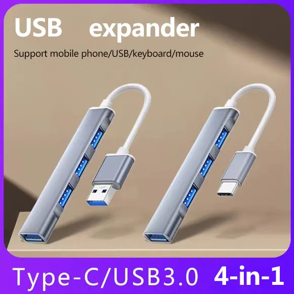 USB C 허브 USB 3.0 타입 C 4 포트 멀티 스플리터 어댑터 OTG, 맥북 허브 프로 13 15 에어 미 프로, 화웨이 컴퓨터 액세서리