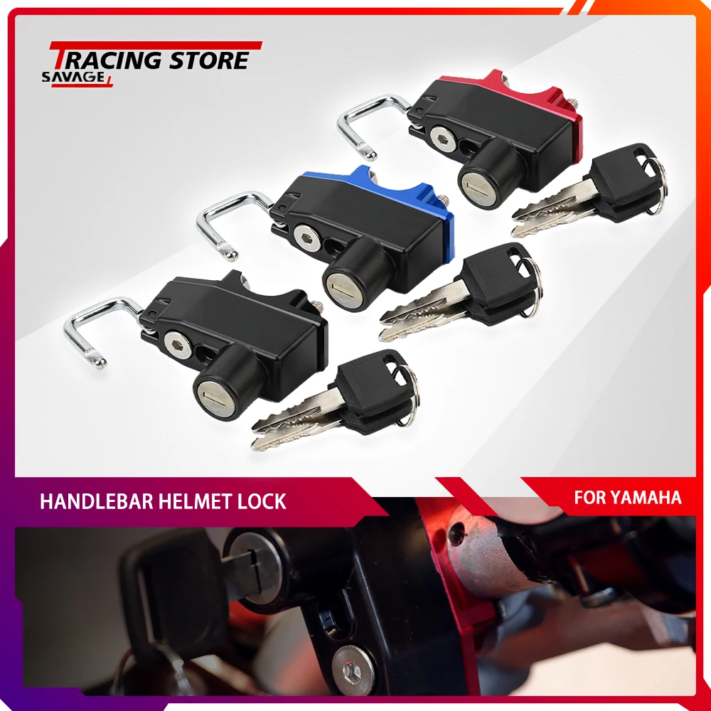 For Yamaha XSR 700 900 XJ6N FZR1000 Motorcycle Helmet Lock YZF R1 R6 R25 R3 2022 Anti-Theft Handlebar Clamp Padlock Accessories bburago 1 43 driver s helmet style 2022 red bull rb18 11 sergio perez 1 formula f1 racing static diecast alloy model car