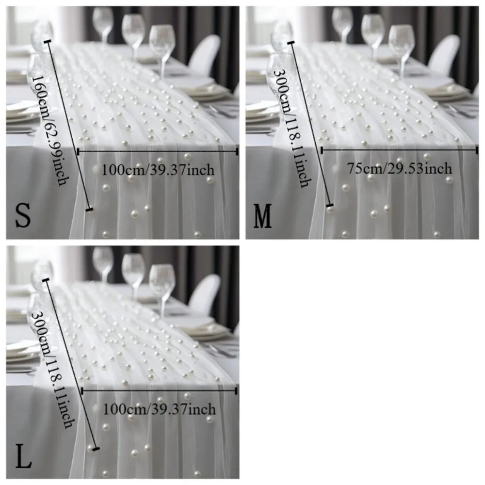 Dreamy Luxury Wedding Table Runner Romantic Multi-color Gauze Tablecloth Semi-Transparent Table Cover Wedding