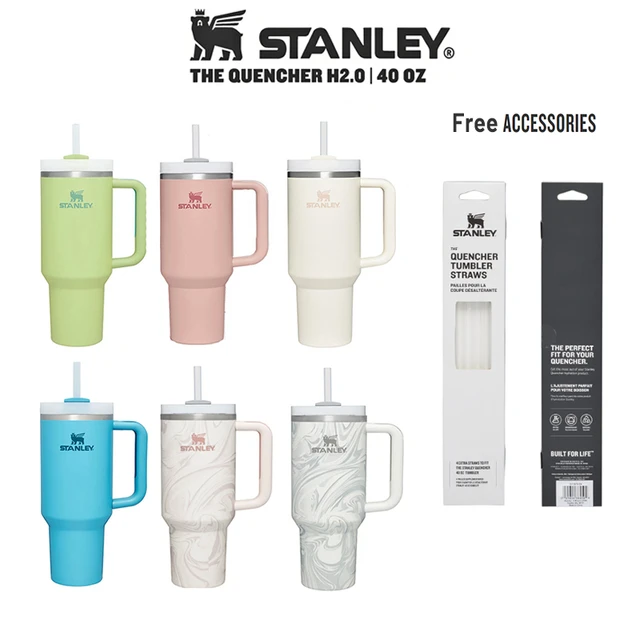 Stanley 30oz/40oz Quengher H2.0 Tumbler With Handle With 5PCS Straw Lids  Stainless Steel Coffee Termos Cup Car Mugs vacuum cup