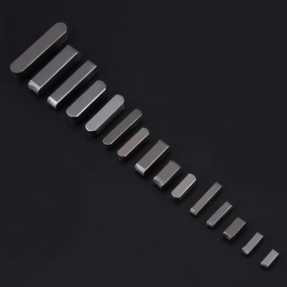 140pcs Stainless Steel Shaft Key Assortment Kit - Round Ended Feather Keys For Machinery