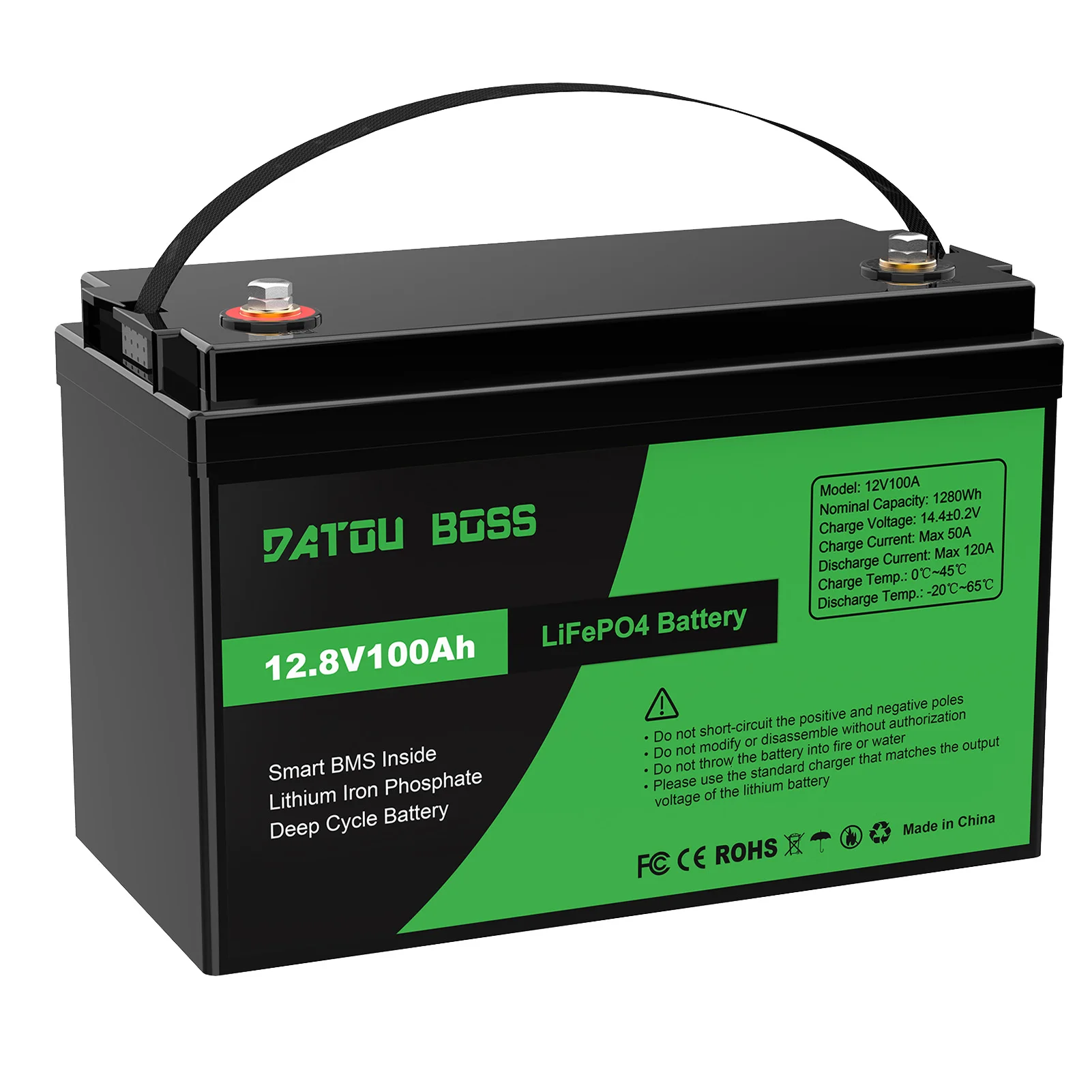 MFUZOP 12V 100Ah LiFePO4 Battery with Low-Temp Protection, Built