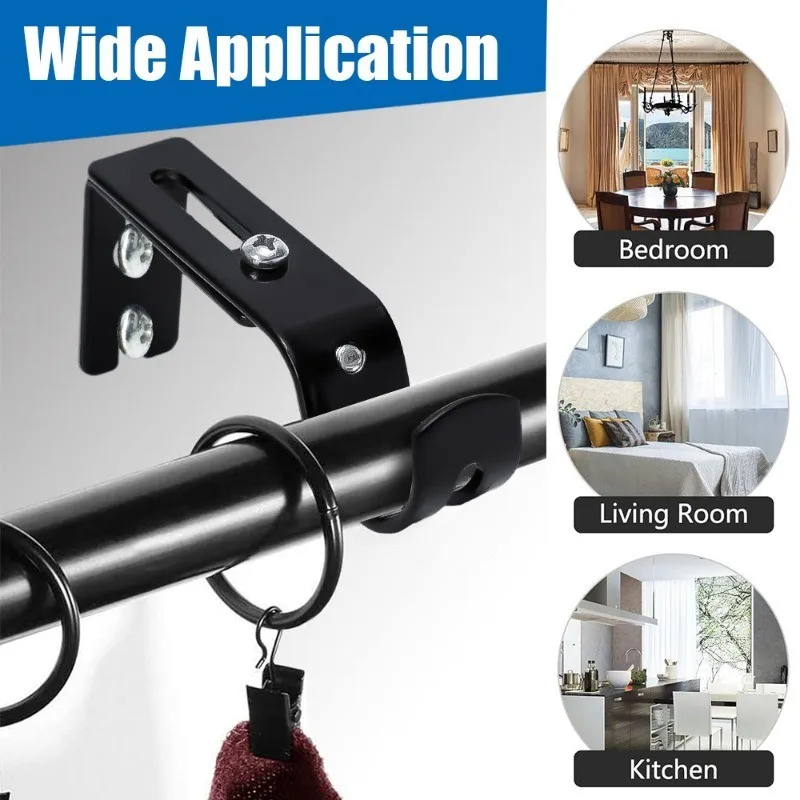 Single Curtain Rod Brackets 1-3pcs for Drapery Rod Aluminum Alloy Heavy Duty Curtain Holders curtain rod
