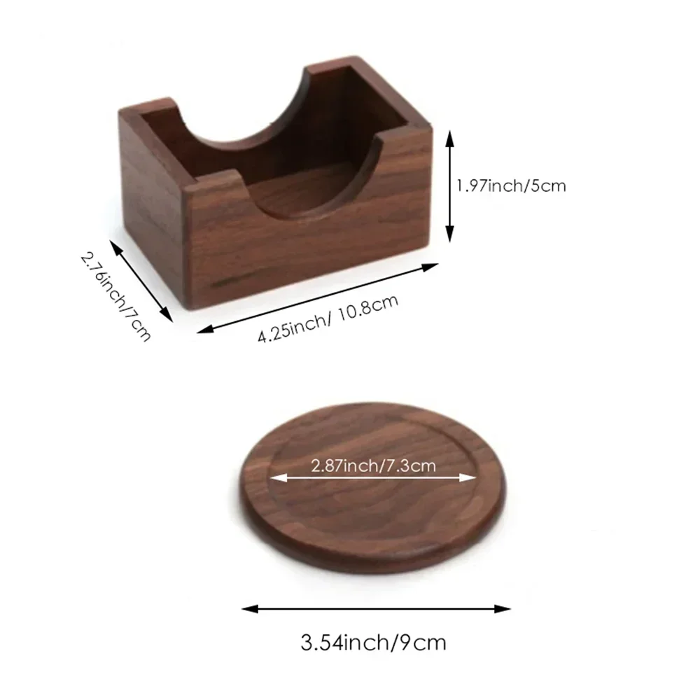 1/6pcs Walnut Wooden Coasters Set Decorative Round Table Mat Heat Insulation Pad Japanese Beverage Coasters Home Decor