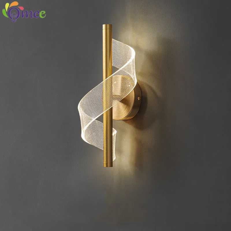 LED Wall Lights Luxury Gold Nordic Creative Acrylic Bedroom Bedside Hallway Living Room Balcony Vanity Decoration Wall Lamps