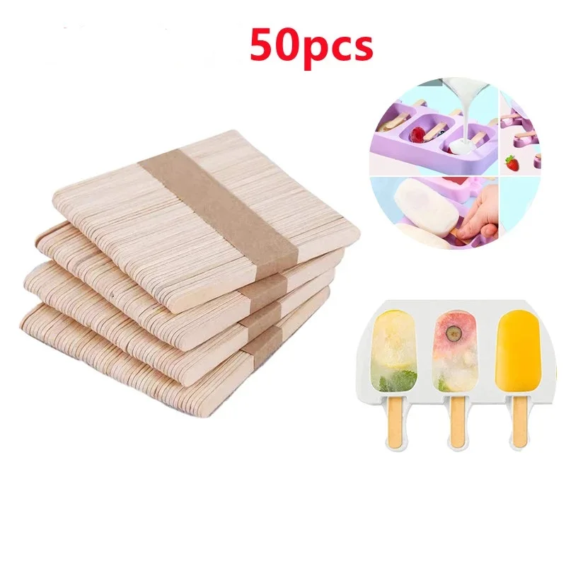 Wooden Lollipop Sticks Natural Lolly Sticks Popsicle Sticks For Arts Crafts School Projects Plant Label Home Decorations DIY114mm X 10mm X 2mm (150