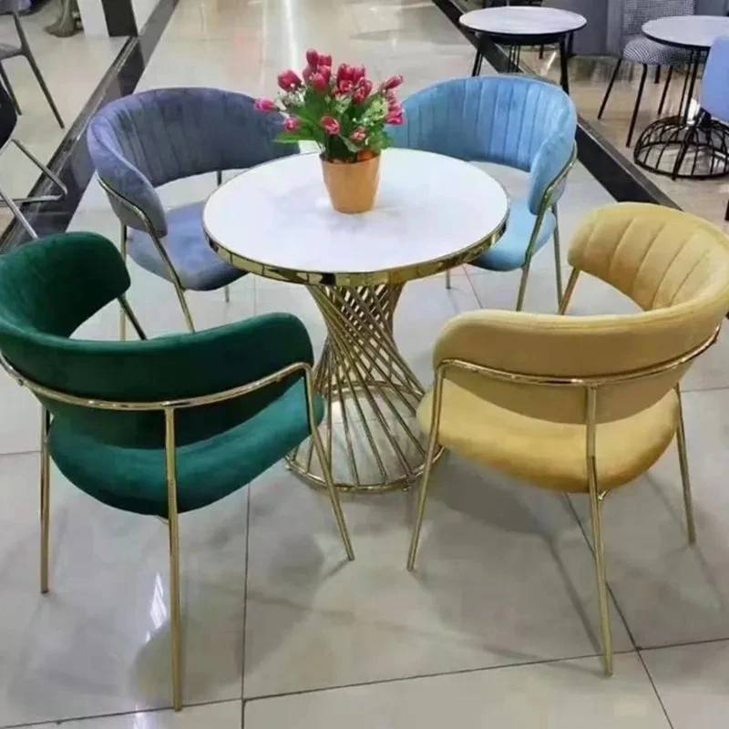 Nordic Simple Leisure Circular Edge Corner Table Imitation Marble Coffee Desk Furniture For Balcony Bedroom Decor