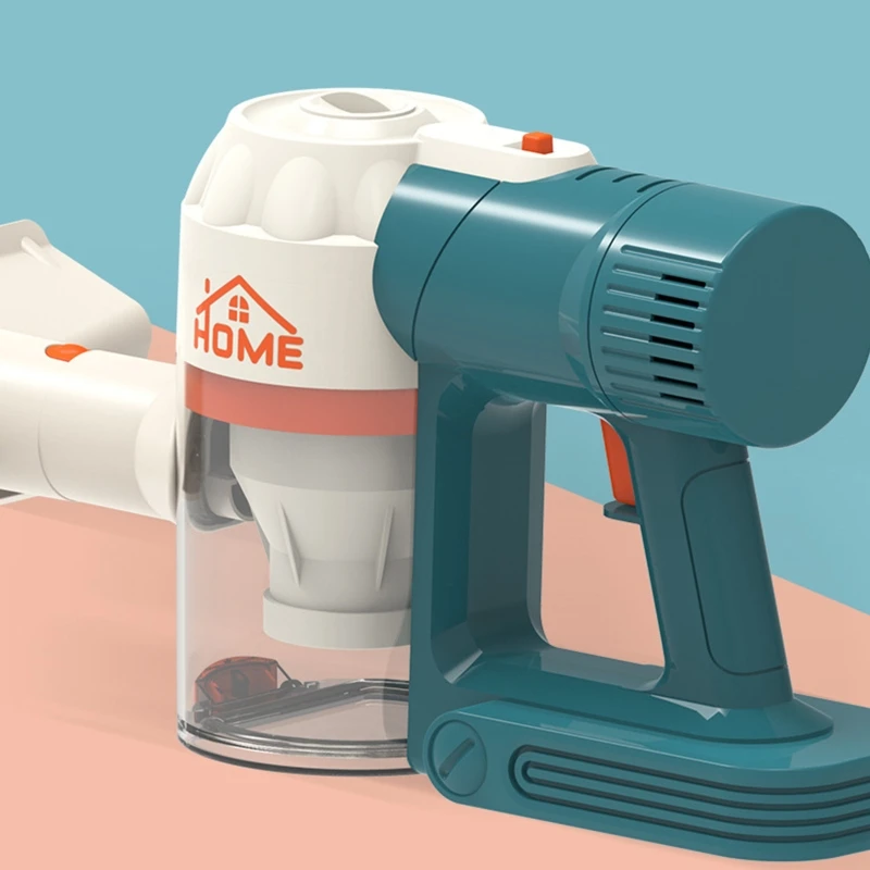 Kids Electric Vacuum Cleaner Toy House Cleaning Toy Pretend for Play Simulation Cleaner with 3 x Nozzle Duster Children 4