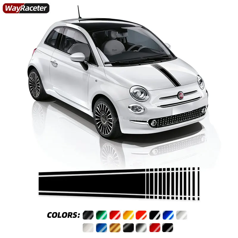 Auto Cofano Adesivo Cofano Striscia Grafica Vinile Livrea Distintivo Decalcomania Per Fiat 500 500X Abarth 595 Accessori