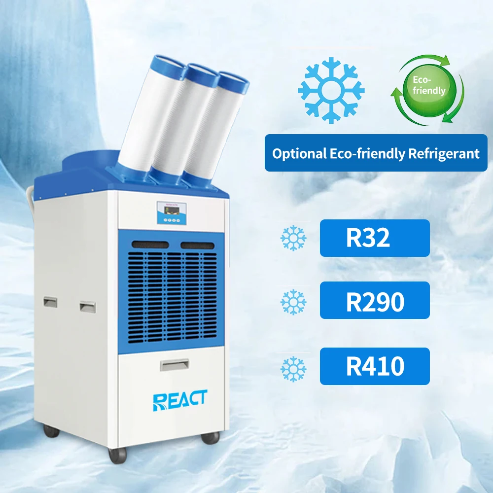 React Portable Air Conditioner Cooler 25000btu/H Commercial R32/R290 Standing Spot Cooler Air Condition for Tent