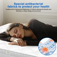 Пружинный матрас AUTHMIC с карманными пружинами, 7 зон, эргономичная поддержка, средней жесткости, толщиной 22 см, с приталенным простынем для дома, спальни, комфорта сна — изображение 3