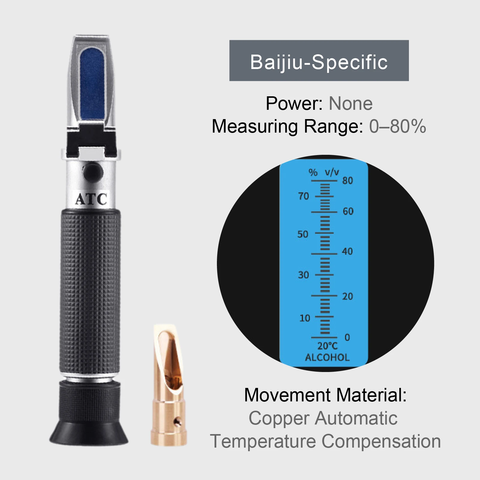 Portable Handheld Alcohol Concentration Tester for Spirits and Beverages