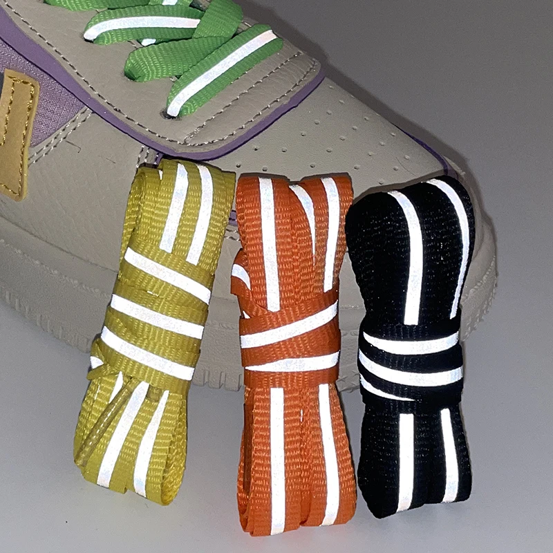 

1Pair Reflective Shoelaces For Running Luminous Glowing Shoelaces For Flat Casual Fluorescent Strings Safty For Kids Accessories