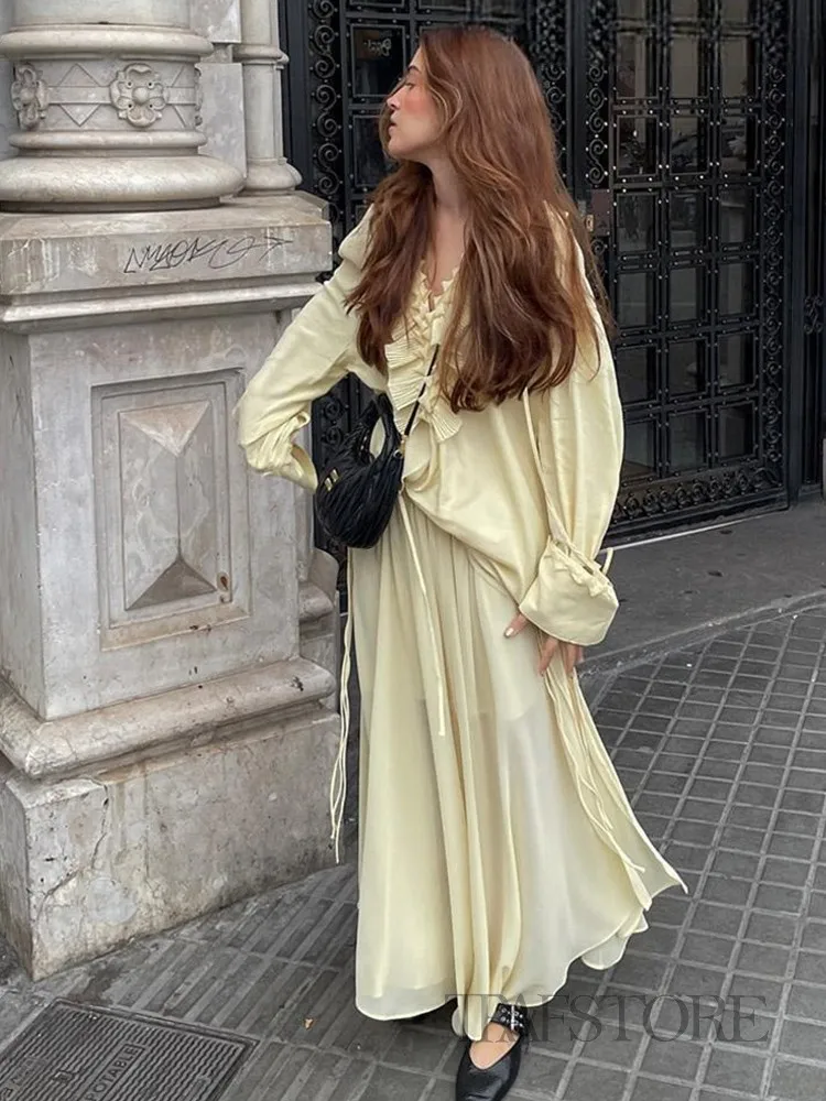 TRAF GAL 2025      콺  Ҹ   Tierred Bow Tied     ĳ־ ž Y2K