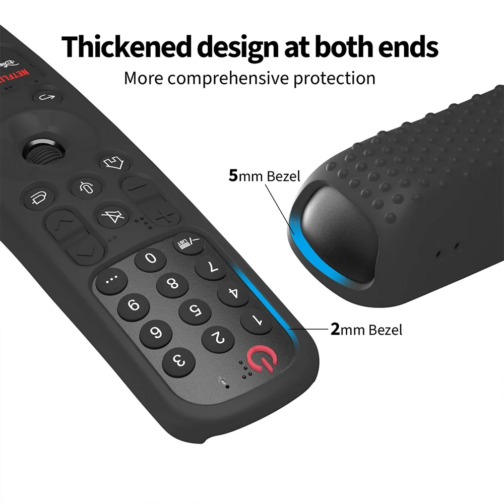 Shockproof Silicone Remote Control Cover in Black