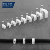 100ชิ้นคลิปหนีบเล็บทรงกลมสีขาวสำหรับจัดการลวดคลิปหนีบเล็บเหล็กกลมสำหรับแขวนผนัง4/5/6/7/8/9/10/12มม. 1