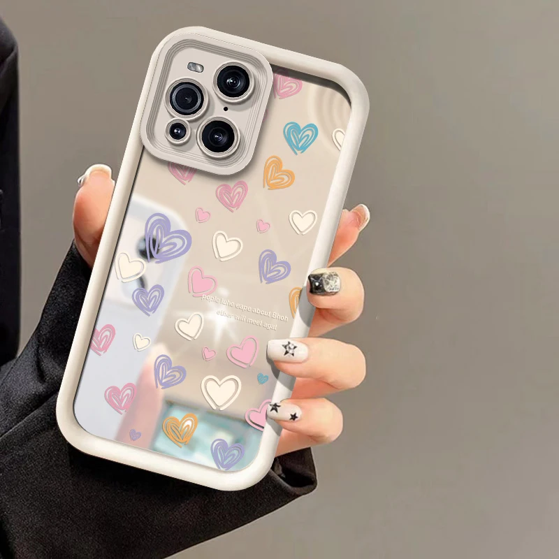 Love Heart Shockproof Makeup Mirror Phone Case Cover