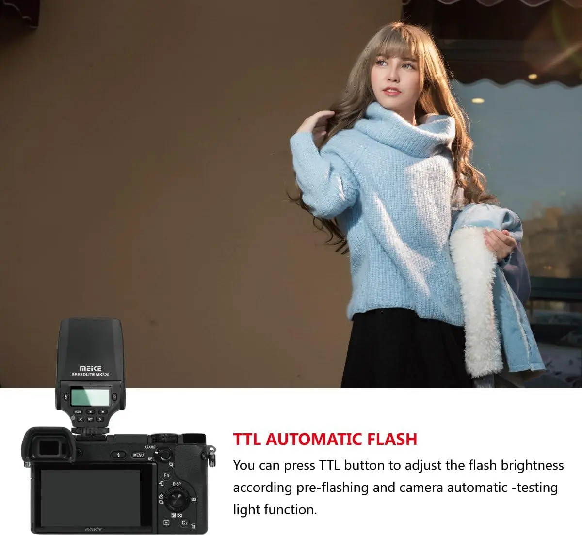 Meike MK320 For Nikon TTL Camera Flash fits J1 J2 J3...D600 D610 D700 D750 D810 D800 D3300 D5200 D5300 D5500 D7000 D7100 D7200 5