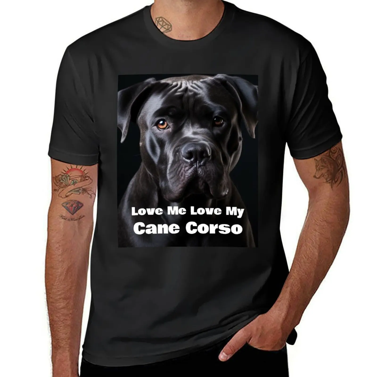 

Love Me Love My Cane Corso T-shirt Short sleeve tee graphics Aesthetic clothing t shirt for men