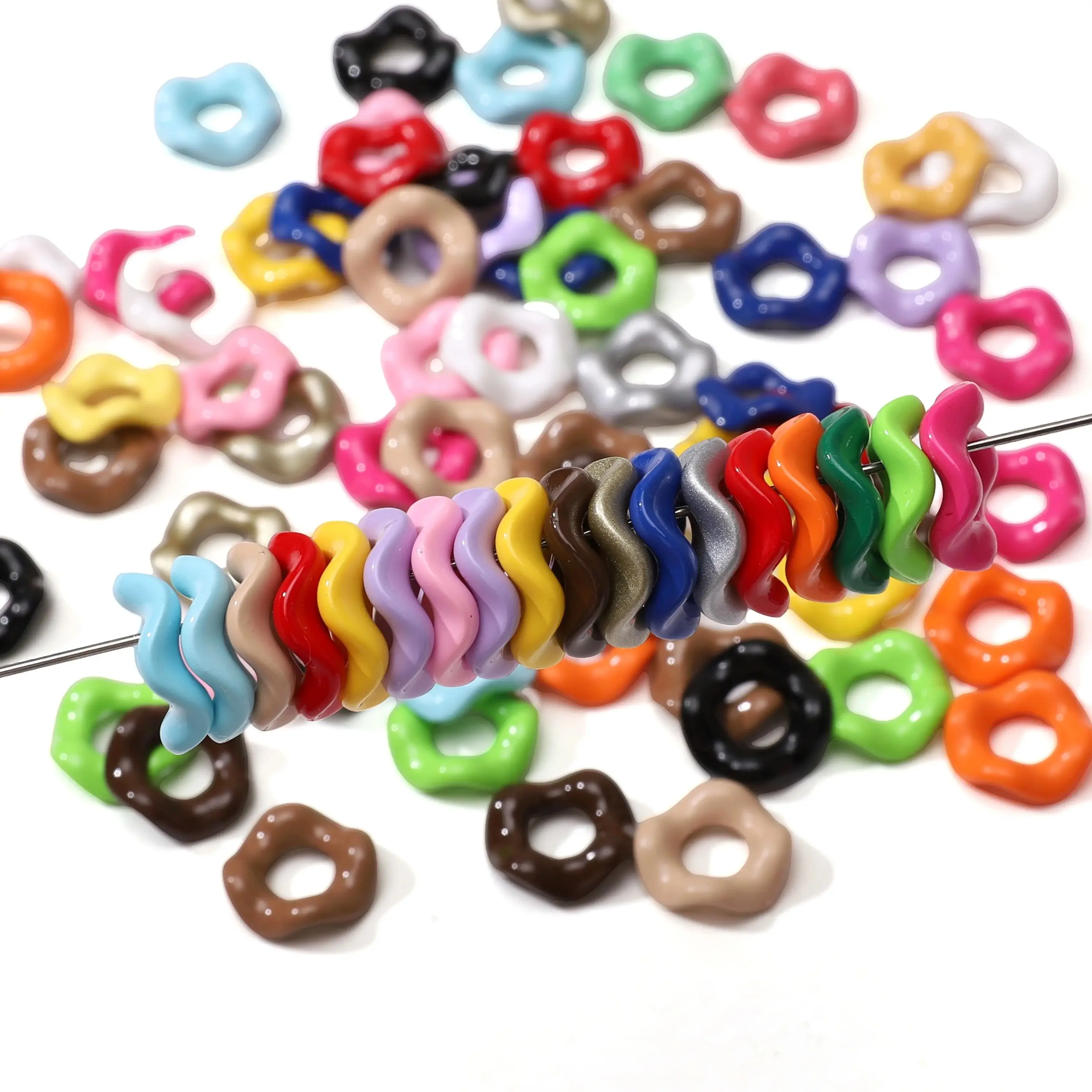 5/20Pcs Multi-Farbe Acryl Spray Painted Getriebe Perlen Für Schmuck Machen DIY Telefon Kette Armband Halskette handwerk Zubehör – Detail 2