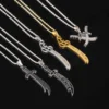 Zulfikar Sword Stainless Steel Dangle Necklace Vintage Exquisite Sword Model Pendant Necklace Jewelry Presents 1