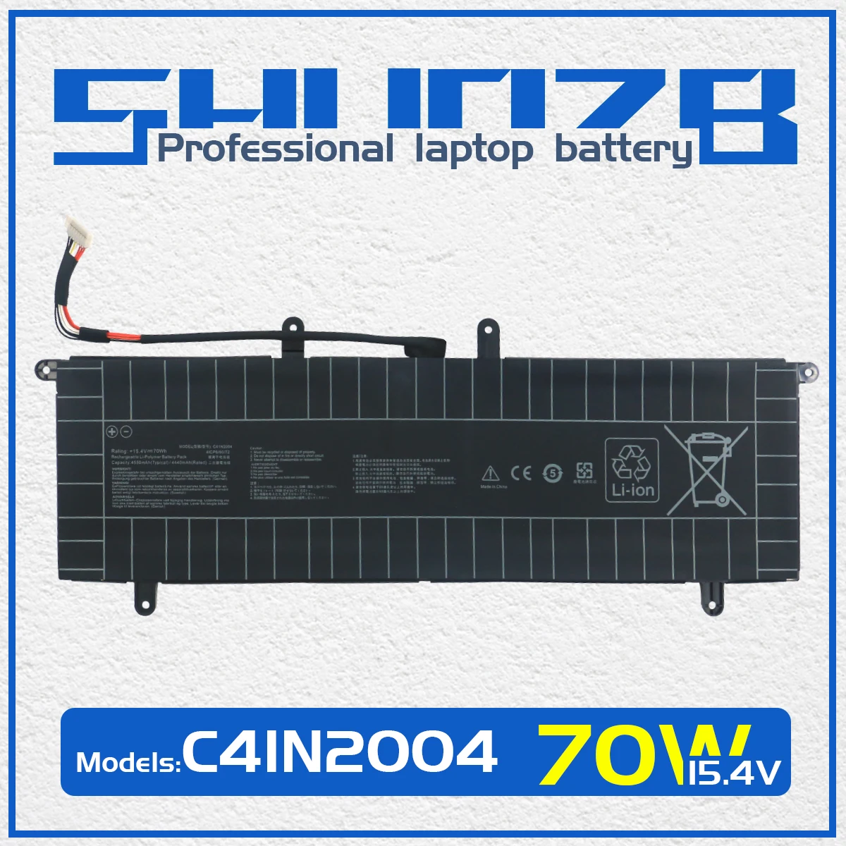 

SHUOZB C41N2004 Laptop Battery For ASUS ZenBook Duo 14 UX482 UX482EA UX482EG UX482EG-HY XS74T UX482EA-KA551TS 15.4V 70Wh 4550mAh