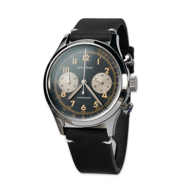 Retro Chronograph s5034 Quarz Multifunktions weiß Emaille 