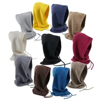 Cashmere Knitted Hooded Hat Women Winter Neck Cover Balaclava Skullies Beanies Ear Face Protect Warm Woollen Caps Fake Collar 5
