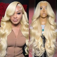 Perruques Lace Front 613 Body Wave en Cheveux Humains Brésiliens 13x6 Blond Miel HD pour Femmes 1