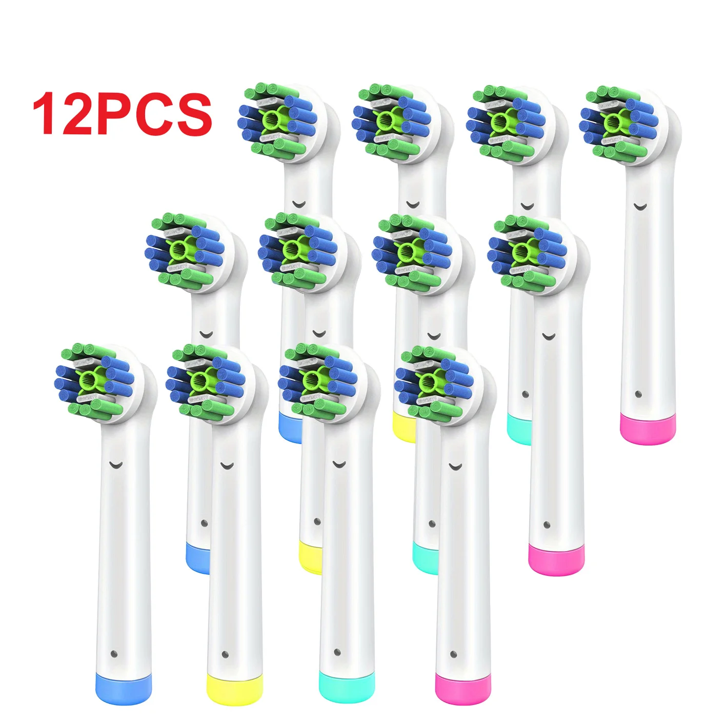 Testine Di Ricambio Per Spazzolino Da Denti 3D White Clean Spazzolino Elettrico Compatibile Con Oral-B Braun -Pack Di 12 Testine Di Ricambio