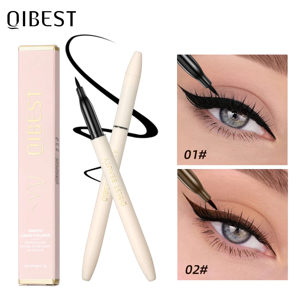 QIBEST Ultra Fine Eyeliner Pencil Liquid Eye Liner Waterproof Smudgeproof Quick Drying 12 Hour Wear Eyeliner Easy To Use Makeup 2