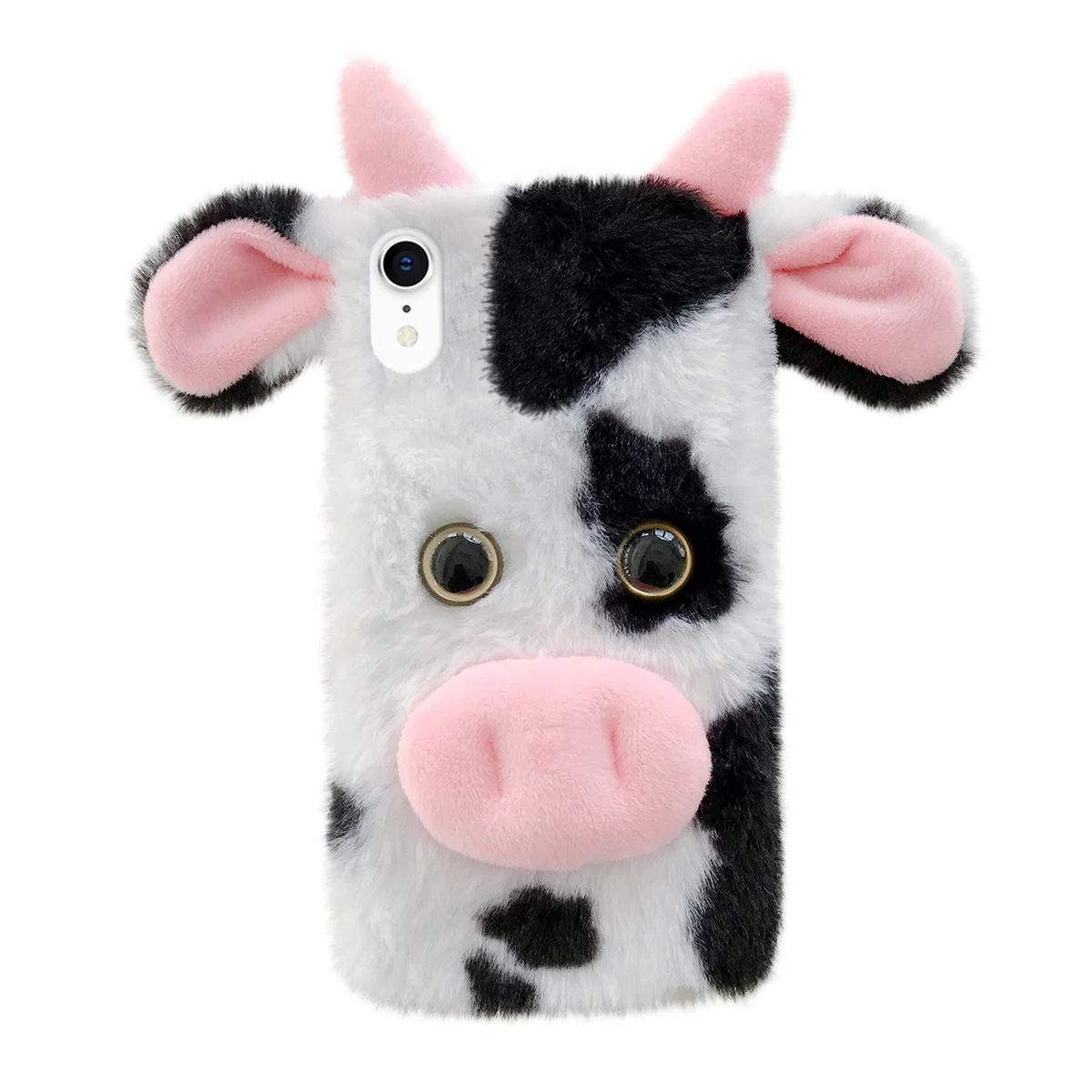 

Case Shell Fluffy Wild Plush Cover Mobile Cow Cartoon Protective Anti-Fall Cellphone