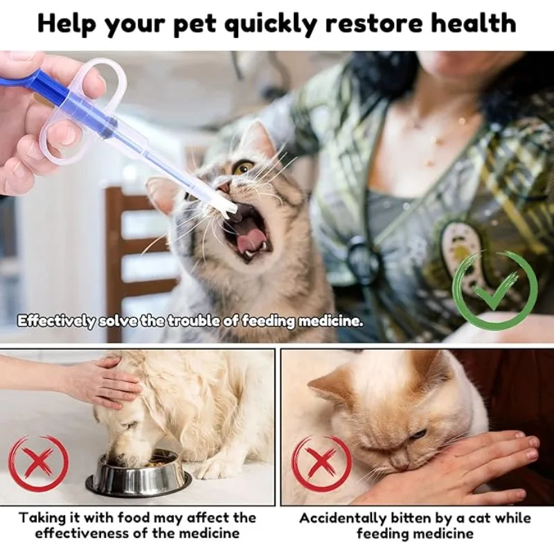 Pet Medicine Syringe Feeder Tablet Pill Liquid Comfortable Dog and Cat Universal Safe Easy Clean Use Repeatedly Pet Accessories