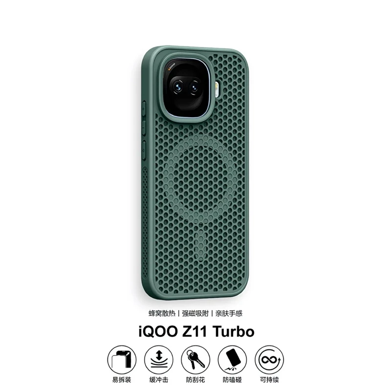 Enhanced Honeycomb Mesh Cooling Magnetic Phone Case - Shockproof Bumper Protective Back Cover
