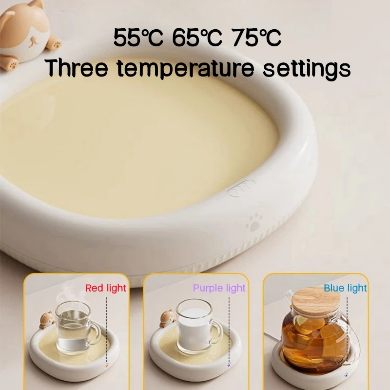 220V Electric Heating Coaster Heater Mug Warmer For Coffee Milk Tea Thermostatic Heating Mat 3 Gear Temperature Kitchen Supplies 2