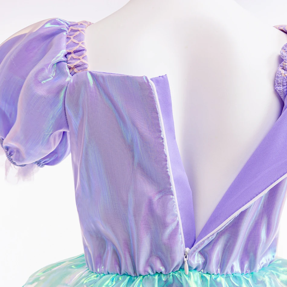 Prium Day Little Girl Mermaid Cosplay Dress Sequins 2pcs Fancy Kid Birthday Party Princess Costume Holiday Party Tail Outfit 18M