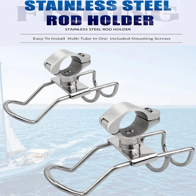 boat accessories marine 316 Stainless Steel Fishing Deck Mount 360  Adjustable Fishing Rod Holder - AliExpress