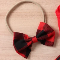 Rotes Kleid mit Karierter Rock & Haarreifen für Mädchen – Bild 4