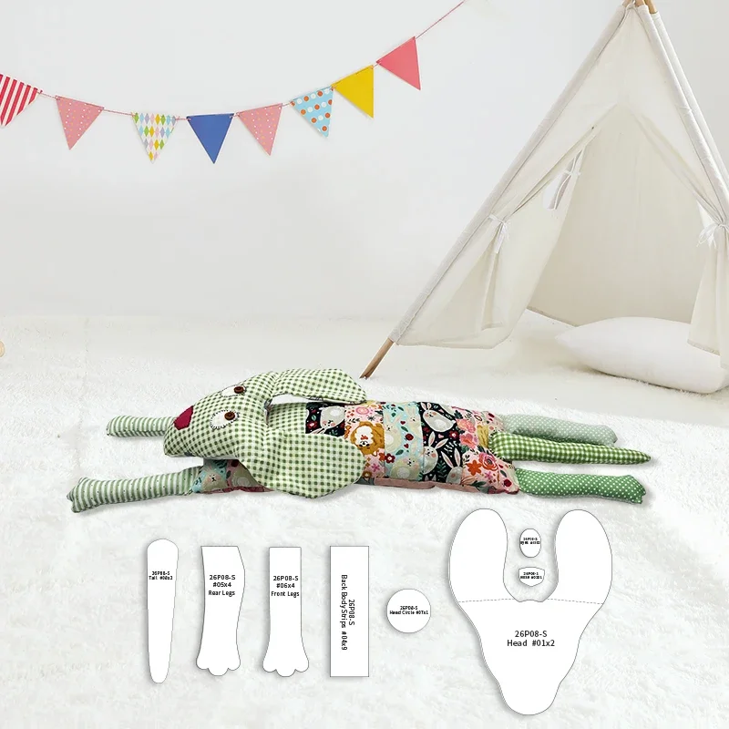 NUBECOM 8pcs DIY Memory Dog Quilting Acrylic Stencil Lying Dog Shape Template Doll Handmade Gift Birthday Decor With Instruction