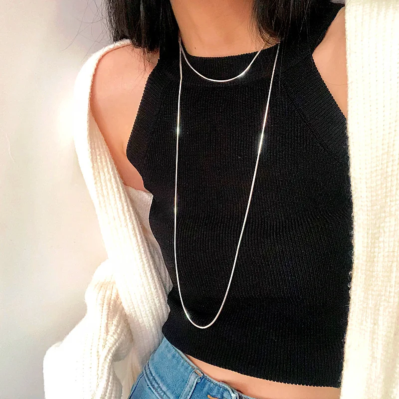 Collier chaîne Art déco vintage en argent sterling 925